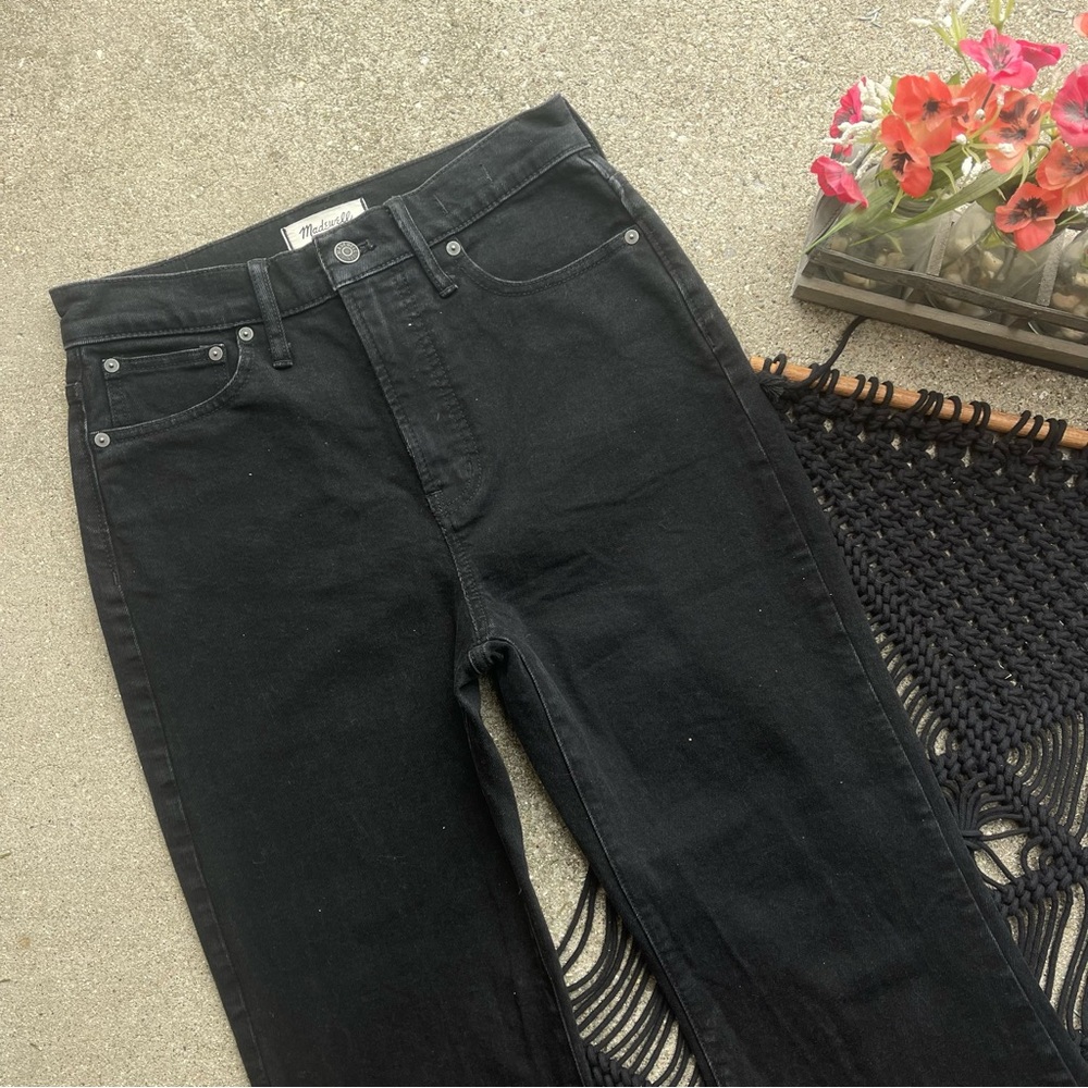 Madewell Black High Rise Flare Jeans Size 27 - Picture 3 of 6